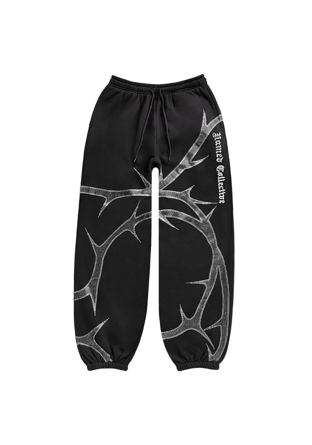 THORN RHINESTONE SWEATPANTS BLACK