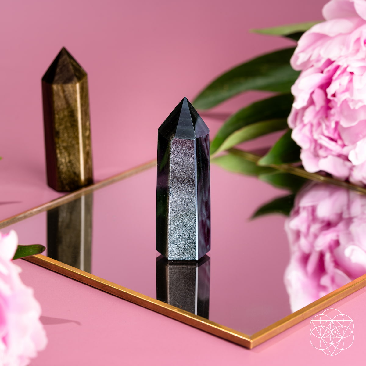 The Upper Hand – Gold & Silver Sheen Obsidian Points
