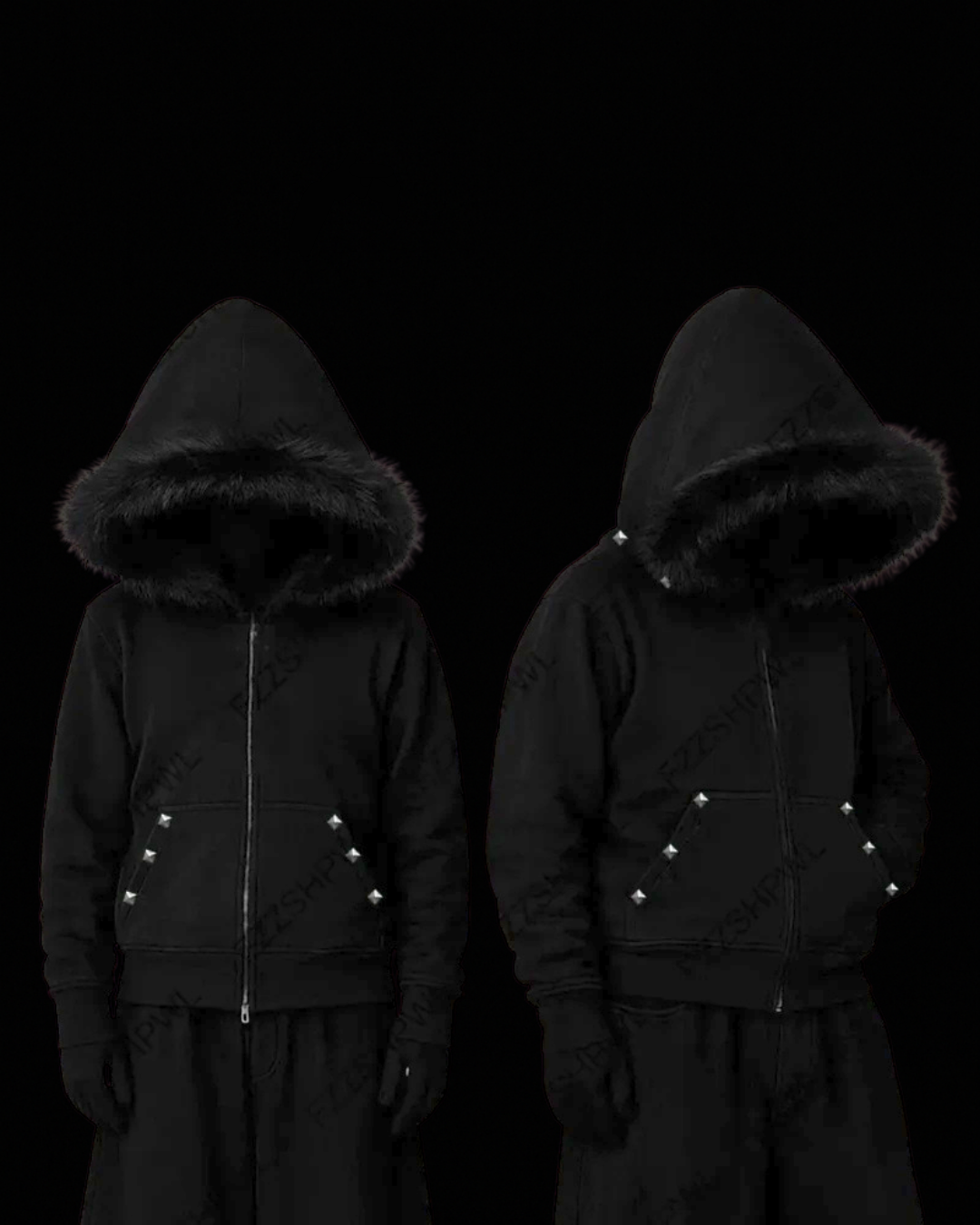 'VEILED' FUR HOODIE
