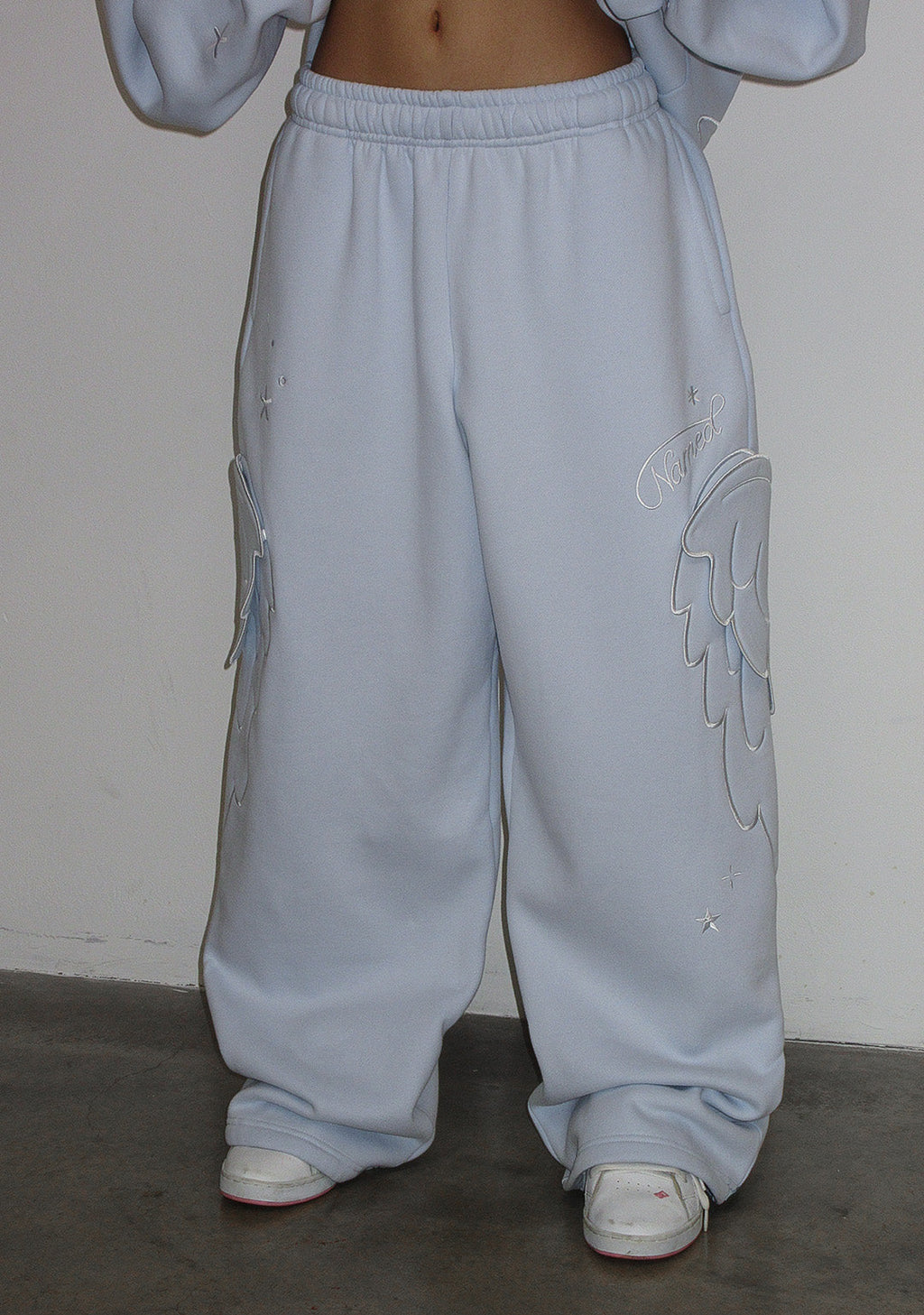 STITCH WINGS OVERSIZED SWEATPANTS BABY BLUE (DETACHABLE WINGS)