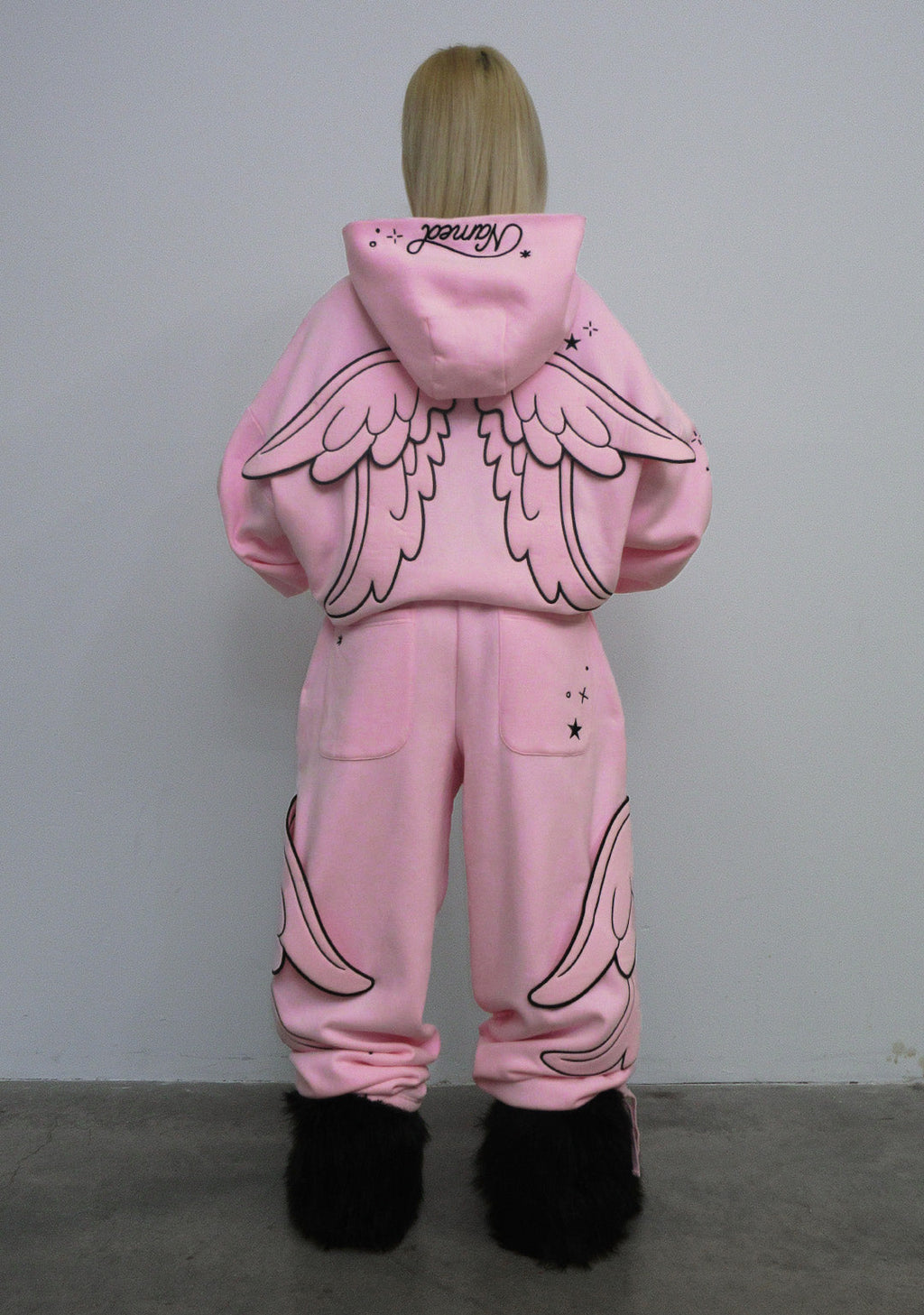 STITCH WINGS PULLOVER HOODIE BABY PINK (DETACHABLE WINGS)