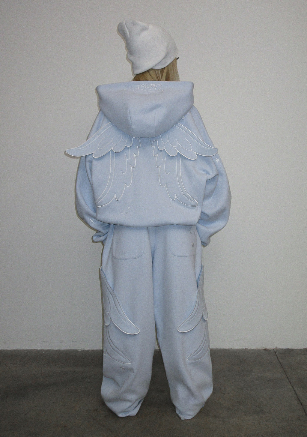 STITCH WINGS ZIP HOODIE BABY BLUE (DETACHABLE WINGS)