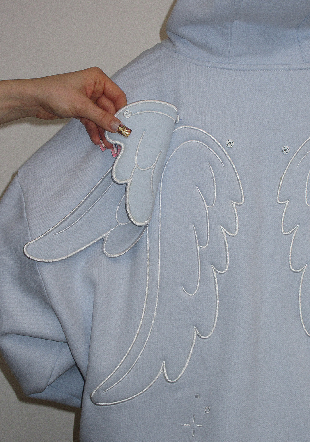 STITCH WINGS ZIP HOODIE BABY BLUE (DETACHABLE WINGS)