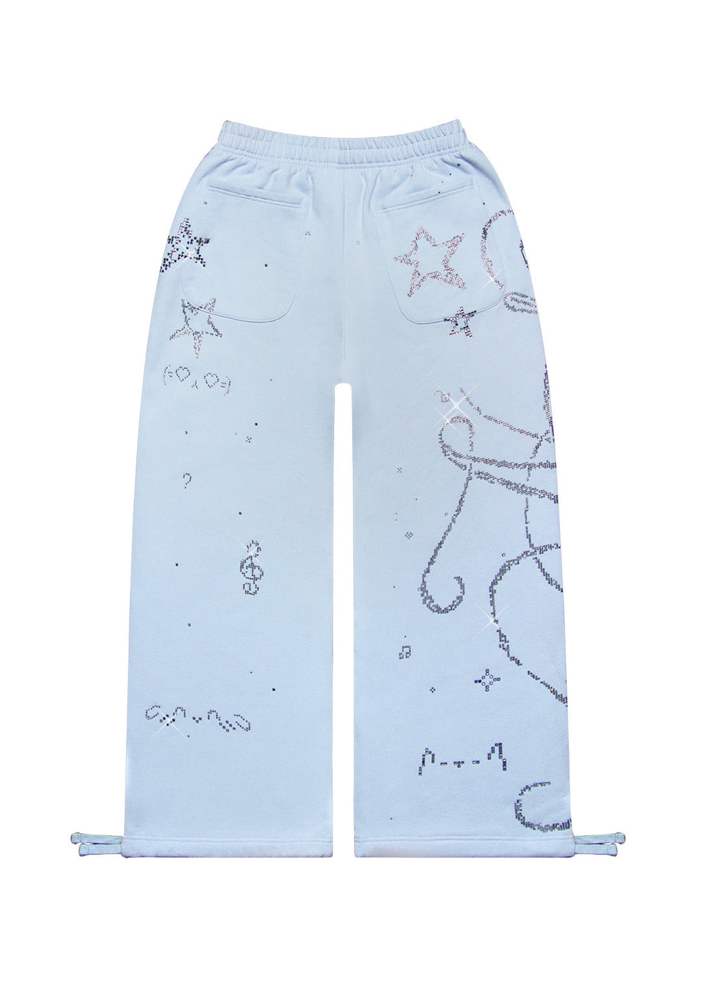 DREAMER RHINESTONE TEDDY OVERSIZED SWEATPANTS BABY BLUE