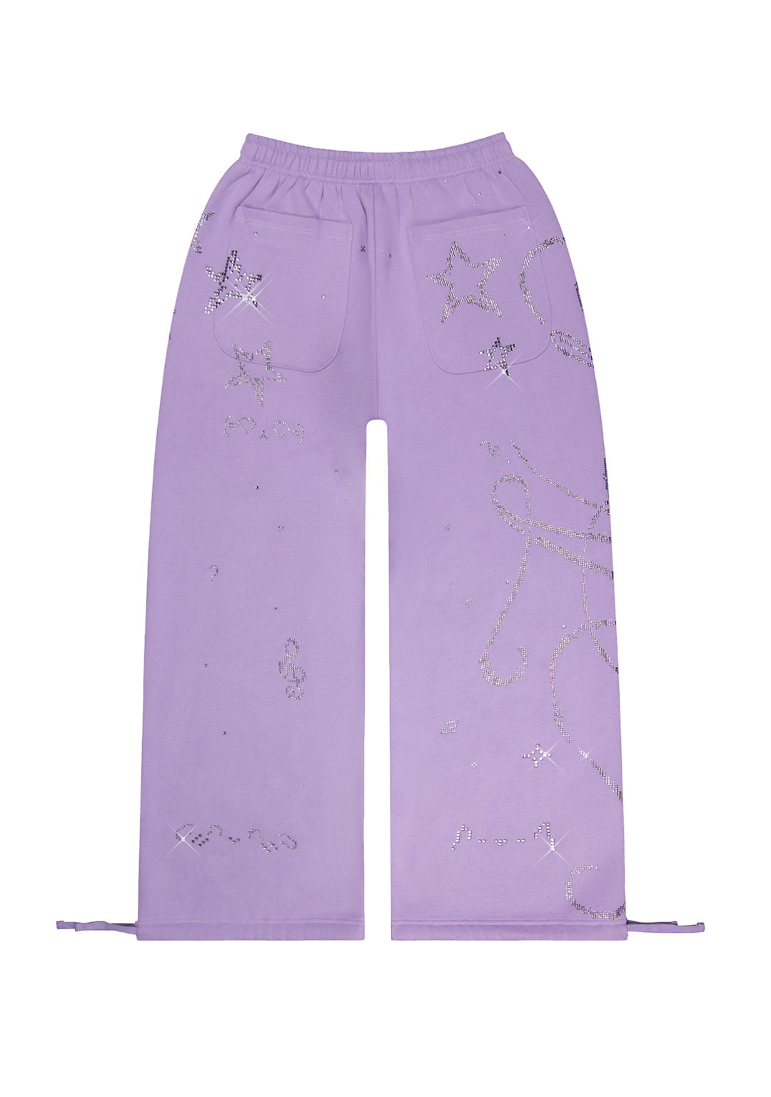 DREAMER RHINESTONE TEDDY OVERSIZED SWEATPANTS LILAC