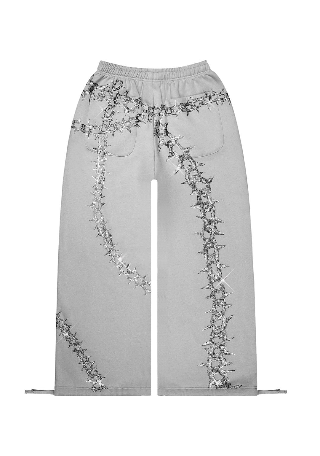 OMEN RHINESTONE OVERSIZED SWEATPANTS SMOKE GREY