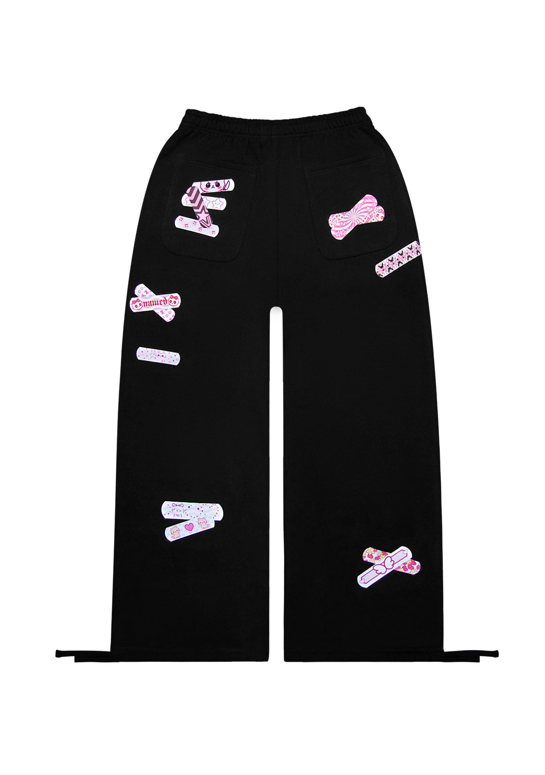 STITCH TEDDY OVERSIZED SWEATPANTS BLACK