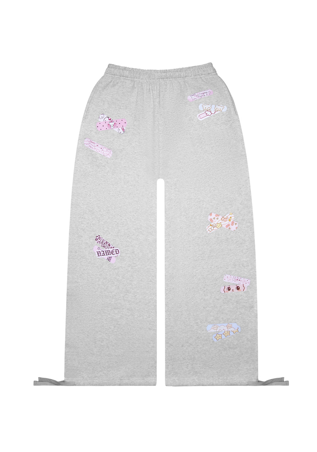 STITCH TEDDY OVERSIZED SWEATPANTS WHITE MARL