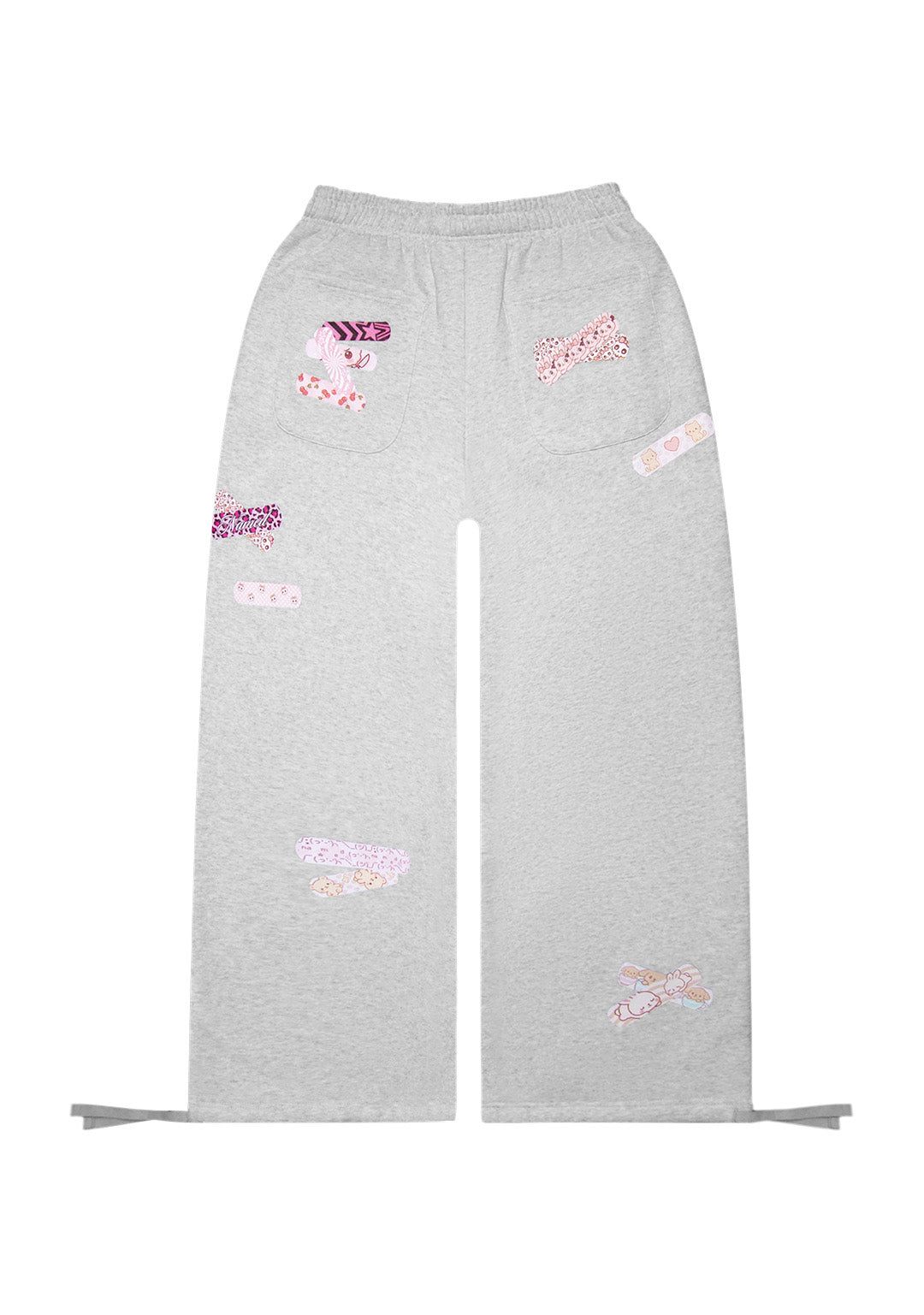 STITCH TEDDY OVERSIZED SWEATPANTS WHITE MARL