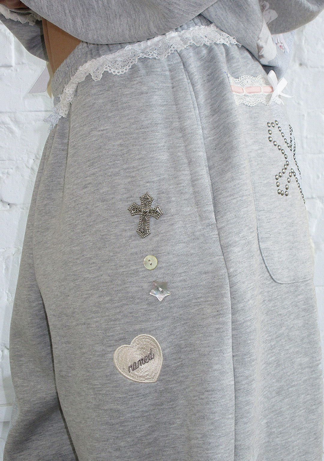 WHISPER OVERSIZED SWEATPANTS GREY MARL